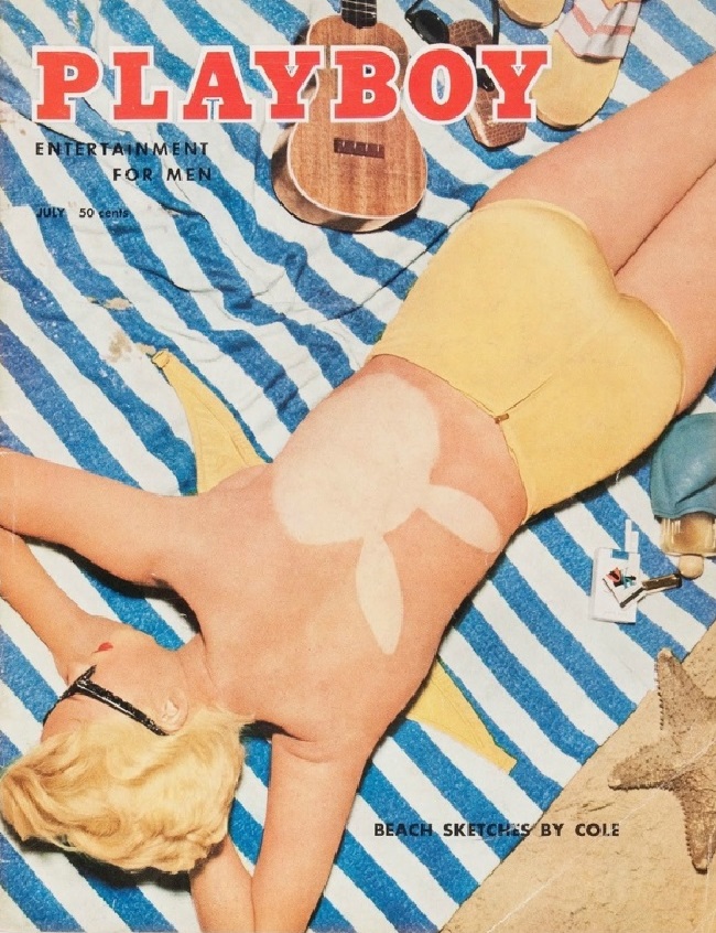 Playboy cover with Janet Pilgrim 1955