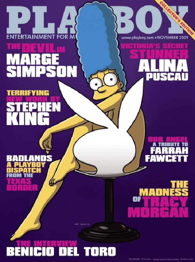 Playboy cover with Marge Simpson 2009